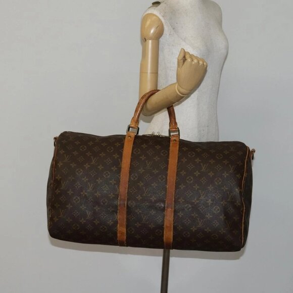 LOUIS VUITTON Monogram Keepall Bandouliere 55 Boston Bag M41414 LV Auth bs29746 - Picture 1 of 16